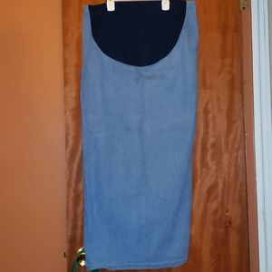 Worn Once!! Maternity Long Denim Skirt